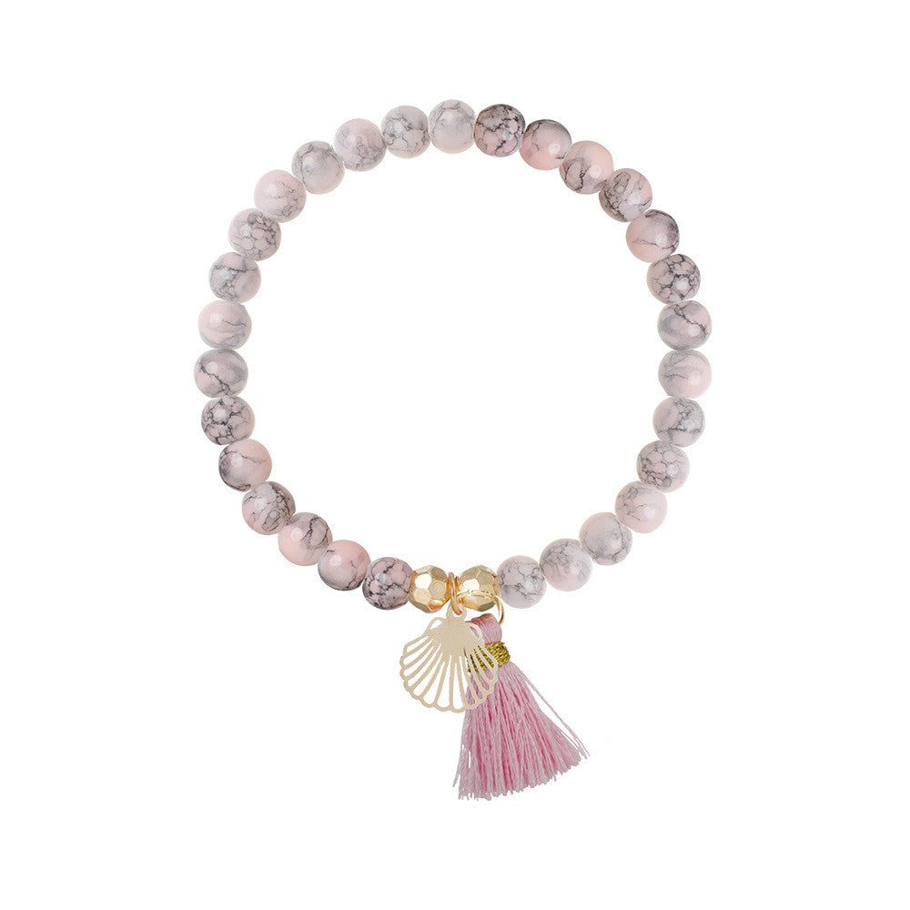 Ladies Beaded Turtle Shell Weed Leaf Fashion Tassel Charm Bracelets Jewelry Set