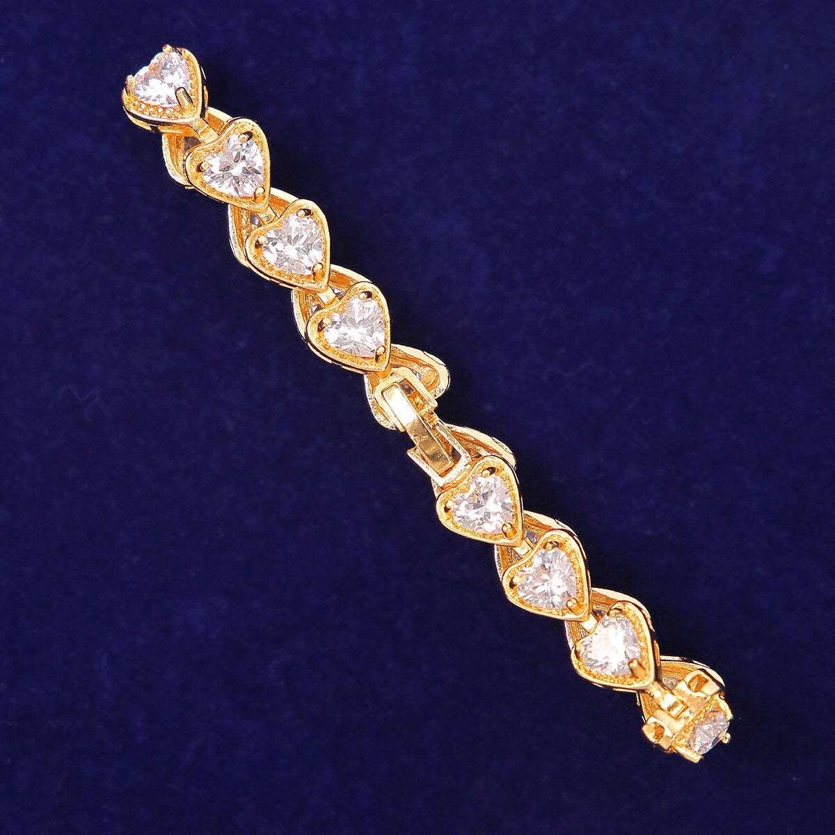 Ladies Ice Street Wear Casual Fashion Jewelry 6mm Big Heart Tennis Bracelet