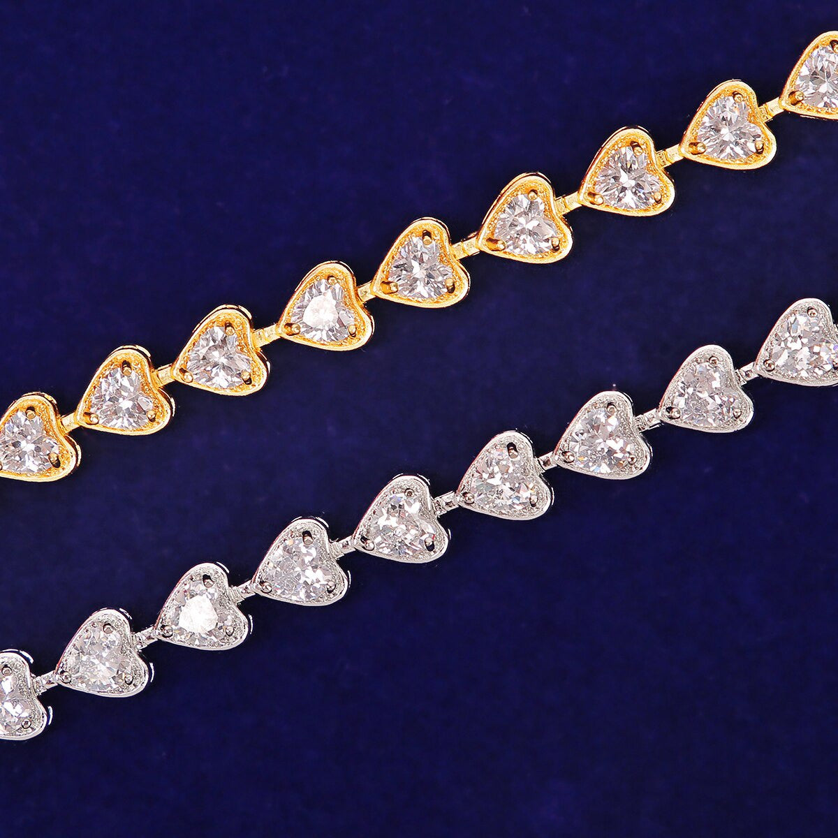 Ladies Ice Street Wear Casual Fashion Jewelry 6mm Big Heart Tennis Bracelet