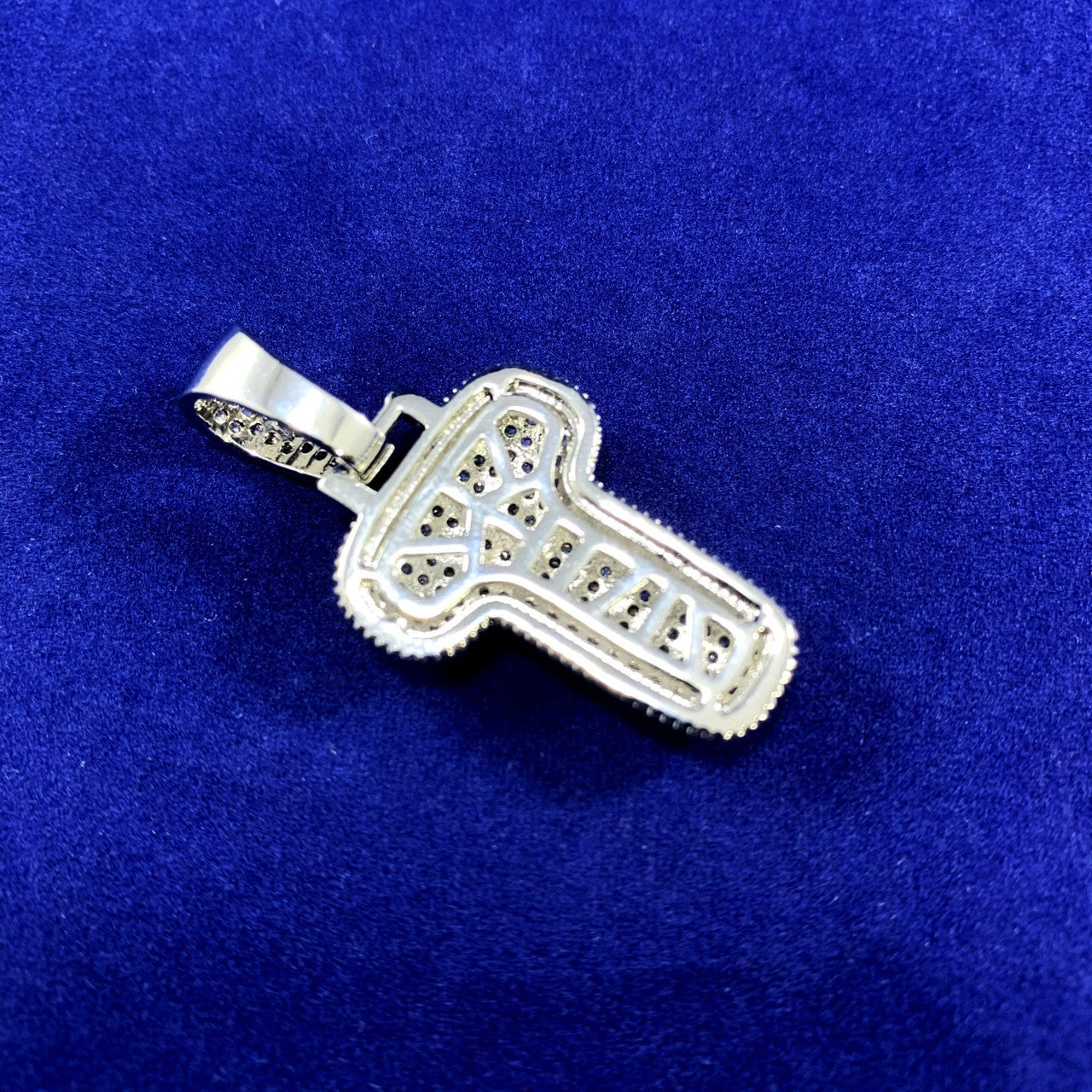 Initial T .925 Silver Plated 3AAA Micro Pave Flooded Ice Custom Bubble Letters Hip Hop Chains