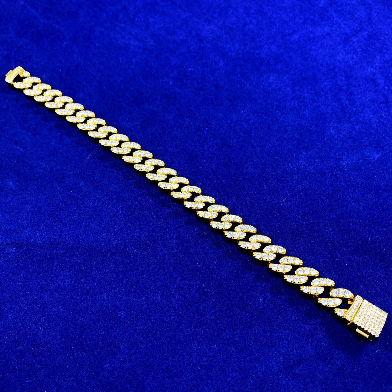 24k Gold Miami Cut Cuban Link 10mm Flooded Ice Hip Hop Bracelets