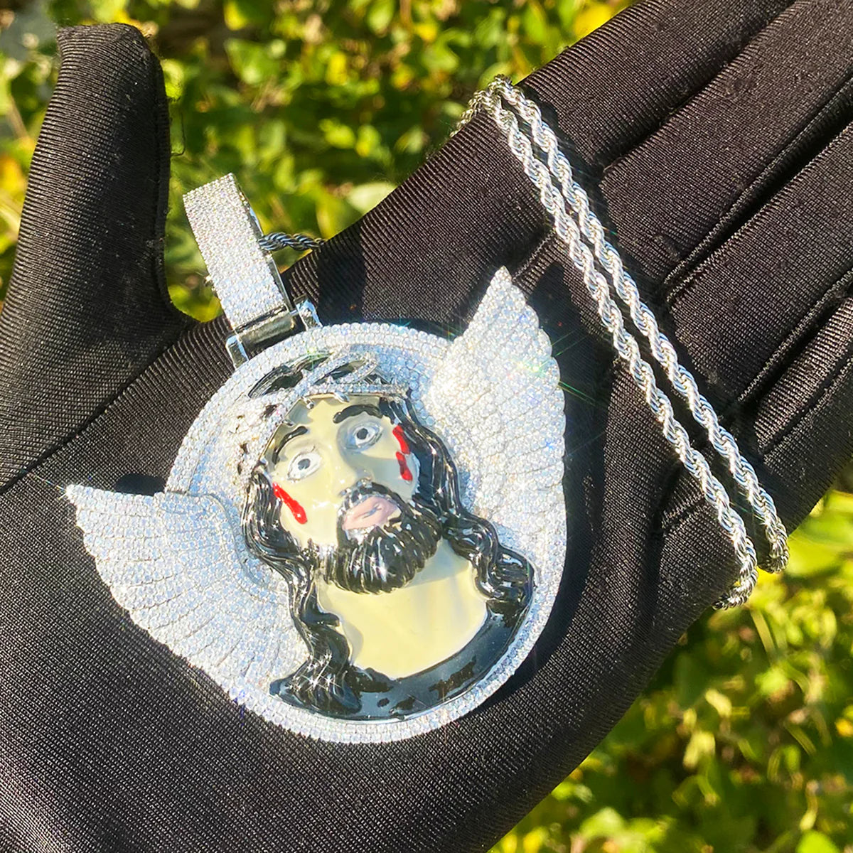 Wings Of Salvation | VVS Diamond CZ 5AA+ Luxury Jesus Piece Hip Hop Pendant