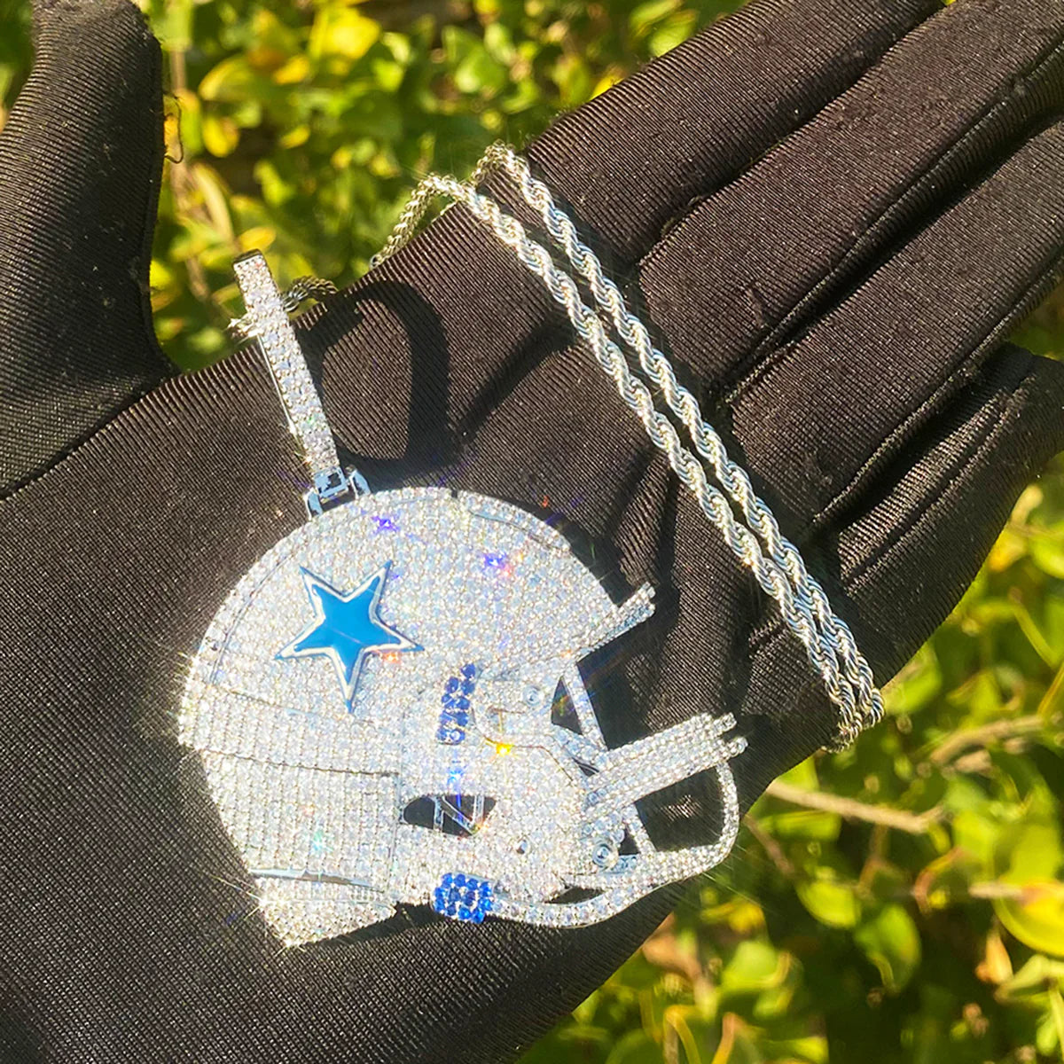 Americas Team | VVS Diamond CZ Football Helmet Hip Hop Luxury Pendant