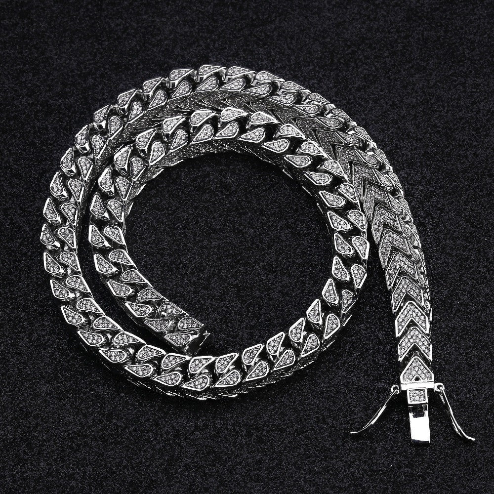 Flooded Ice 8mm Full AAA Micro Pave Stone Square Cuban Link Chain Necklace