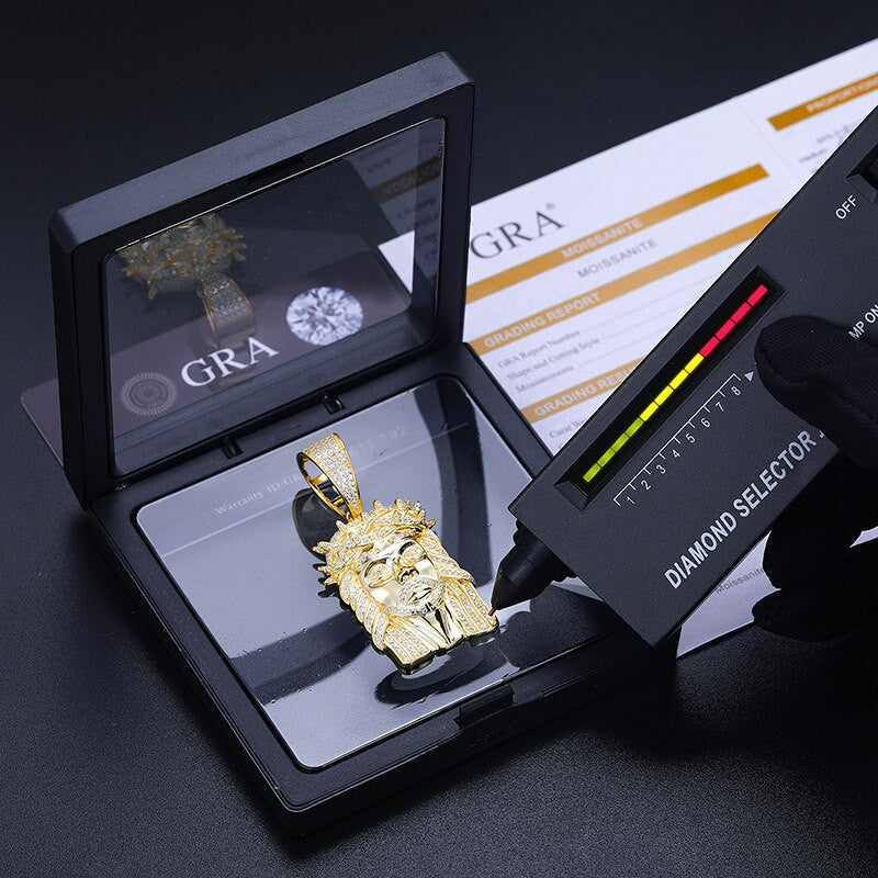 Crown Of Thorns 925 Solid Sterling Silver Genuine VVS Diamond Jesus Piece Pendant