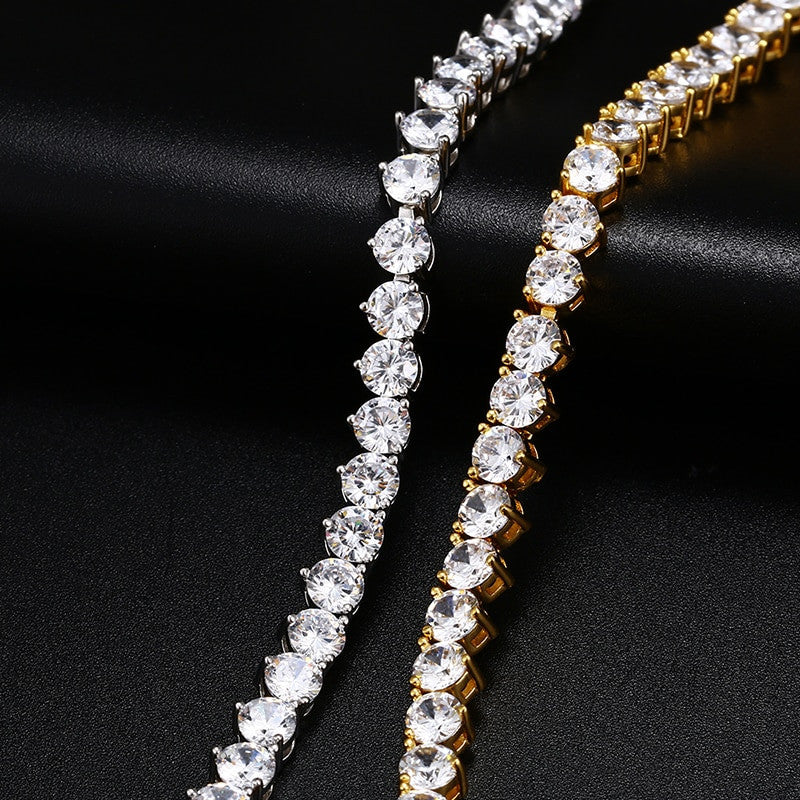 Solid .925 Lab Diamond Moissanite 3 Prong Exquisite Tennis Necklace and Bracelets