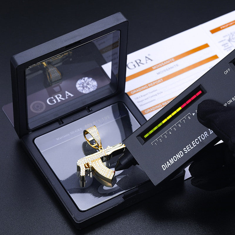 The Chopper | Mens Solid 925 Sterling Silver Submachine Gun Hip Hop Pendant