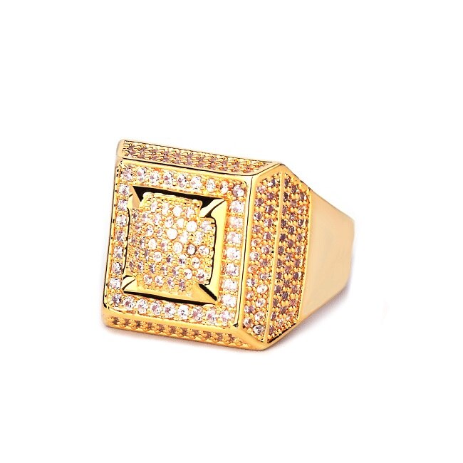 IceSquare | VVS Diamond CZ 18k Gold .925 Silver Fully Iced Hip Hop Ring