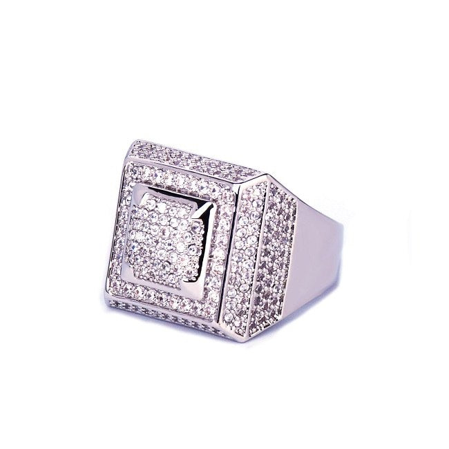 IceSquare | VVS Diamond CZ 18k Gold .925 Silver Fully Iced Hip Hop Ring