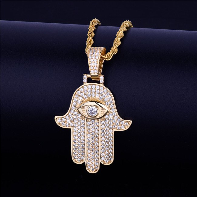 The Majestic | Hamsa Hand Of Fatima VVS Diamond CZ Pendant