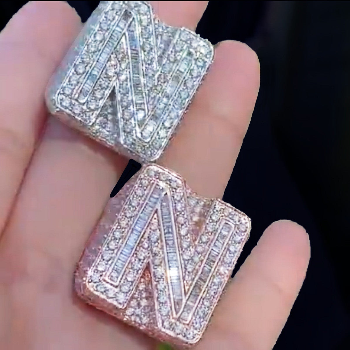 Mens Big Boy Boss Life Custom Baguette Stone Hip Hop Initial Rings