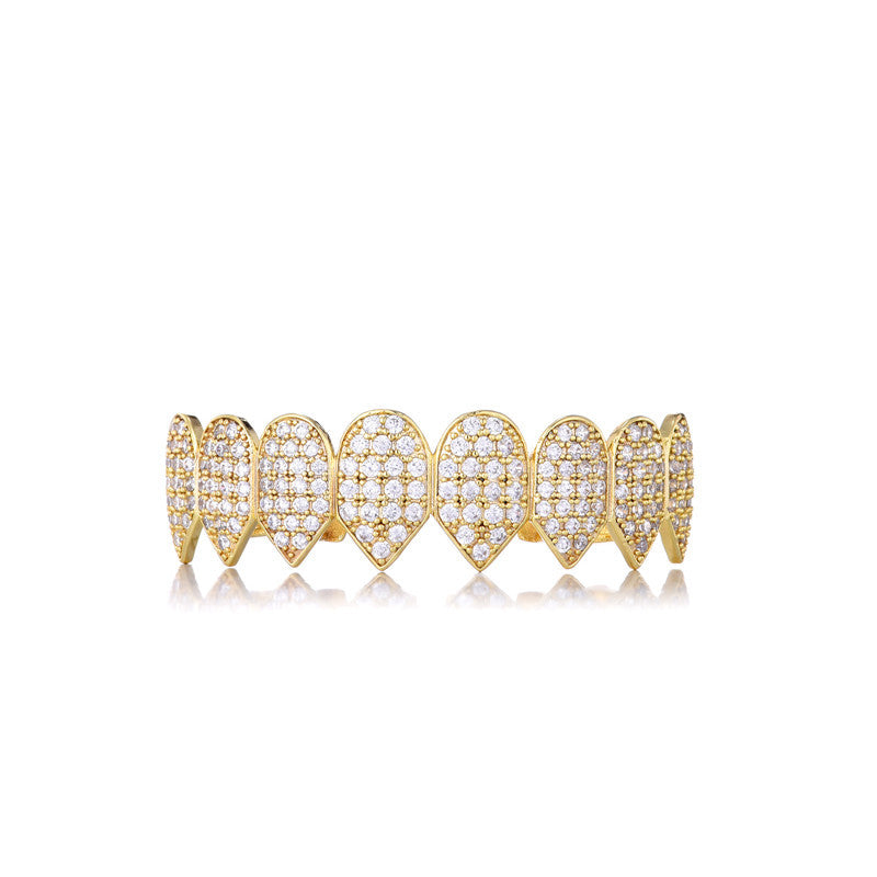 Hustla Tears | VVS Diamond CZ Hip Hop Full Teeth Cap Top Bottom Mouth Grillz Set