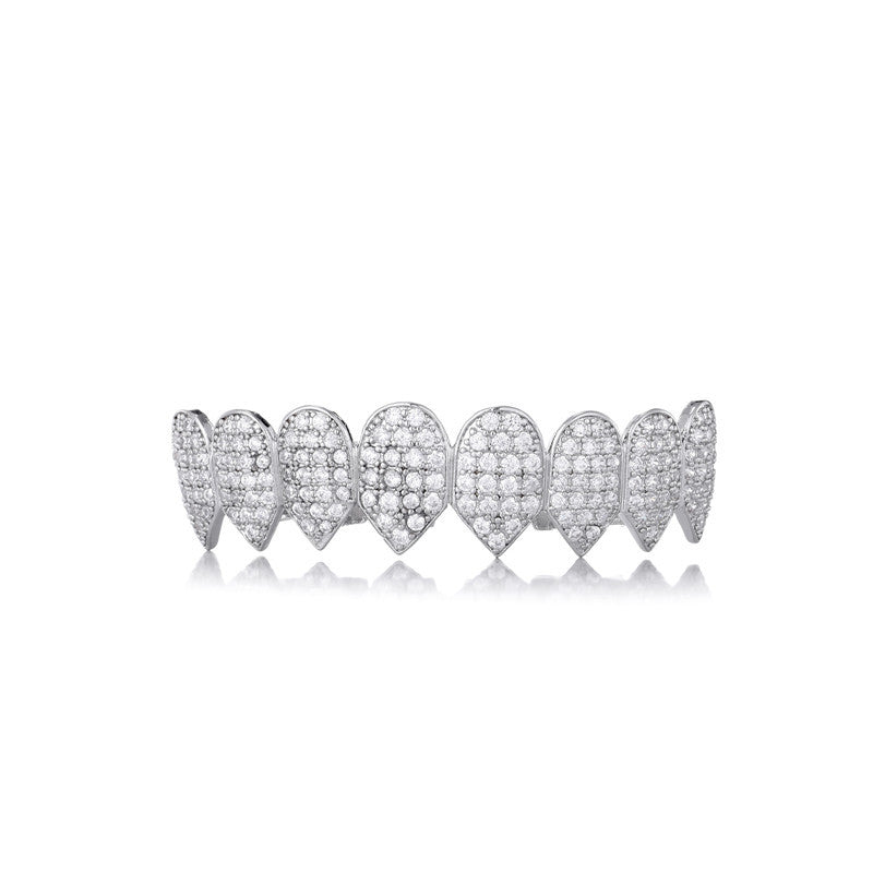 Hustla Tears | VVS Diamond CZ Hip Hop Full Teeth Cap Top Bottom Mouth Grillz Set
