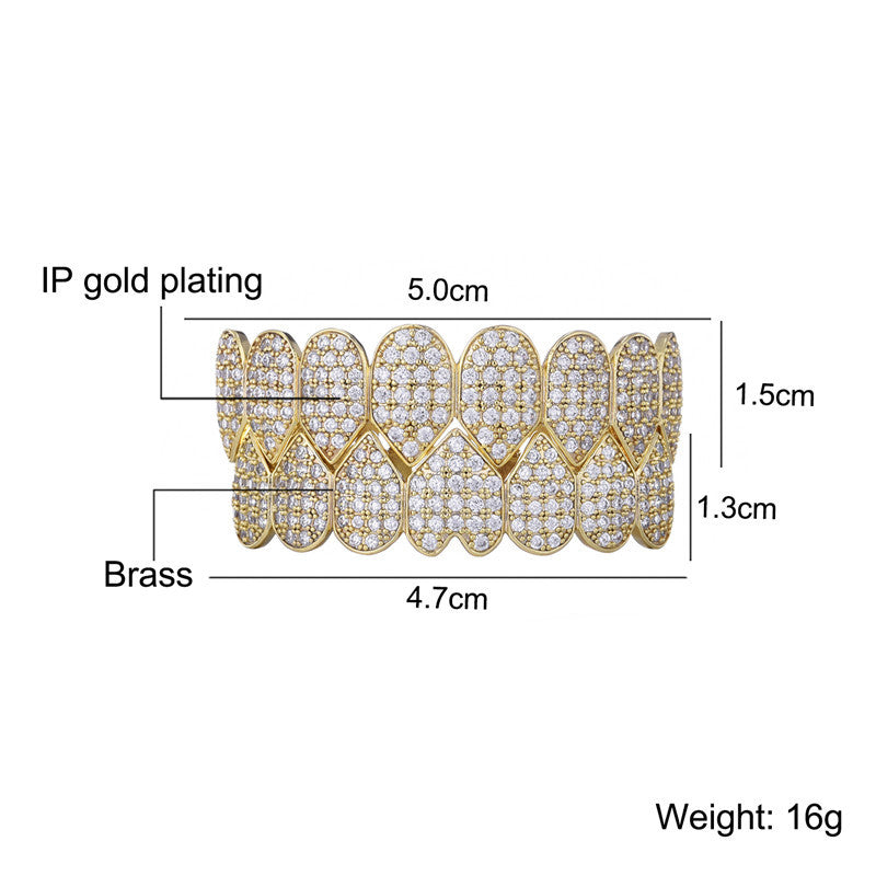 Hustla Tears | VVS Diamond CZ Hip Hop Full Teeth Cap Top Bottom Mouth Grillz Set