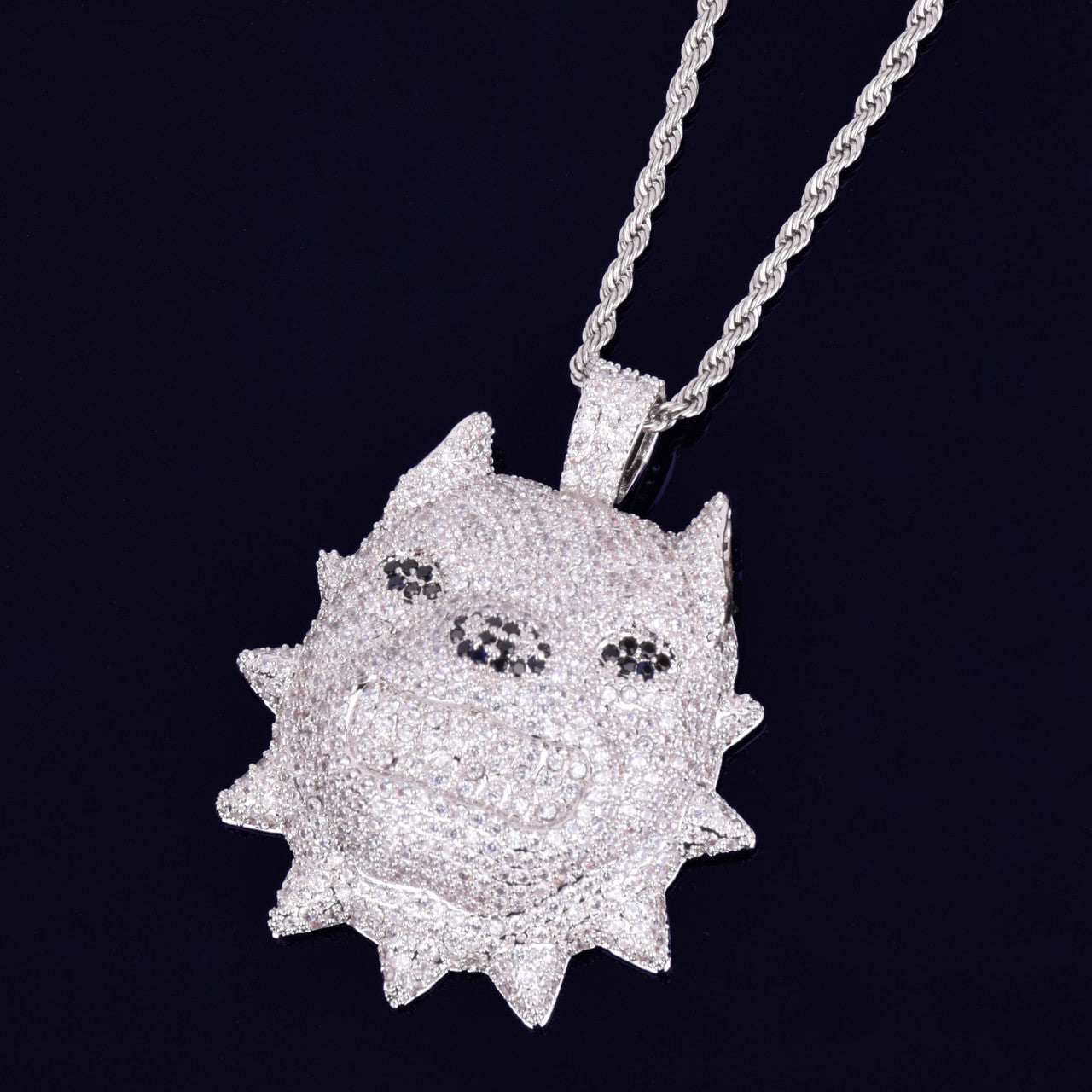 Pit Master | Growling Spiked Collar Pitbull Dog VVS Diamond CZ Hip Hop Chain