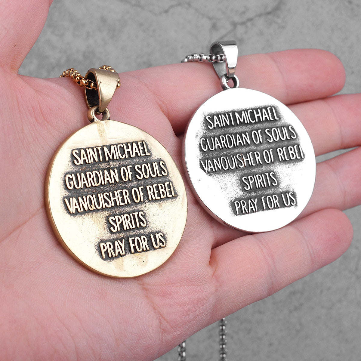 Archangel | No Fade Stainless Steel St Michael Spiritual Pendant Chain Necklace