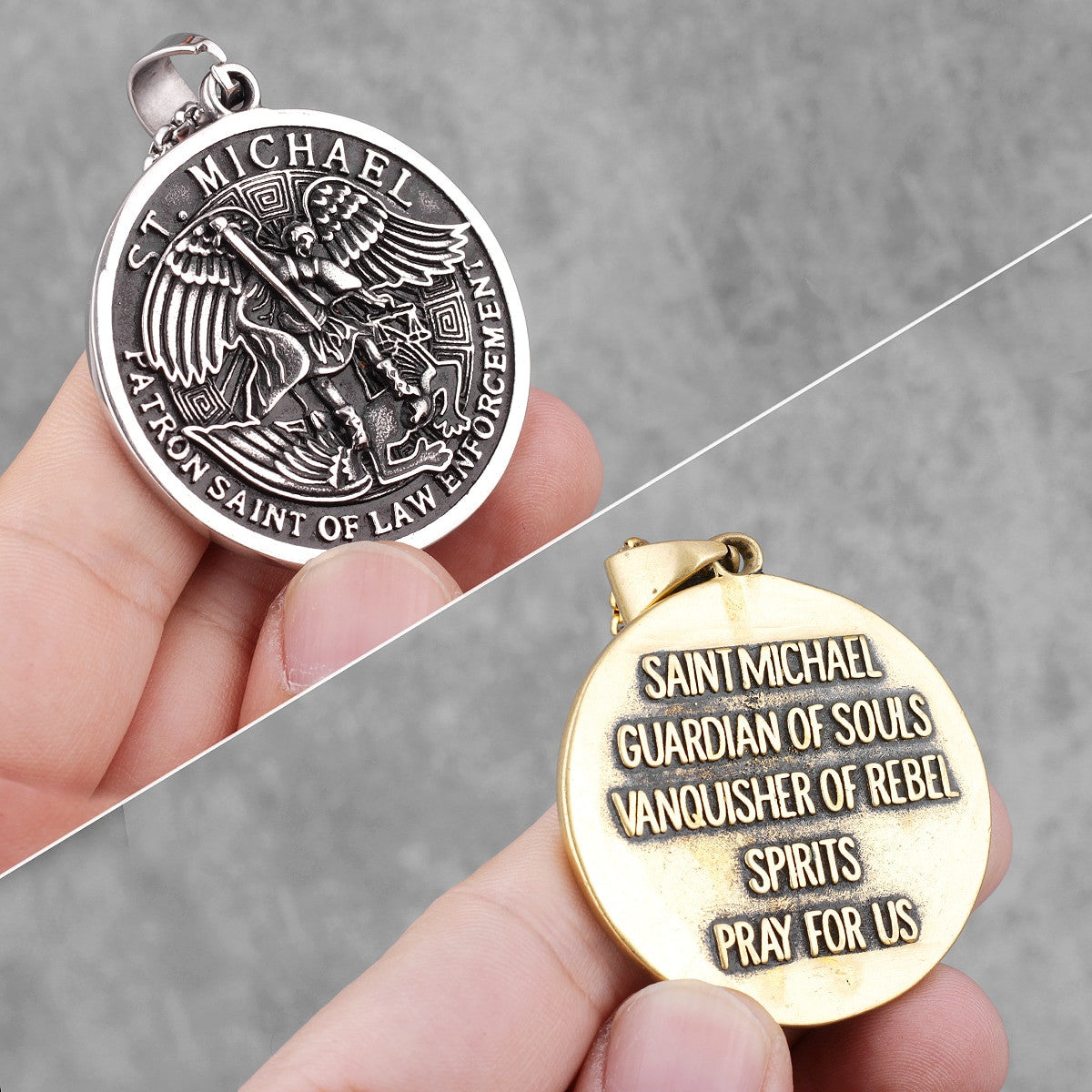 Archangel | No Fade Stainless Steel St Michael Spiritual Pendant Chain Necklace