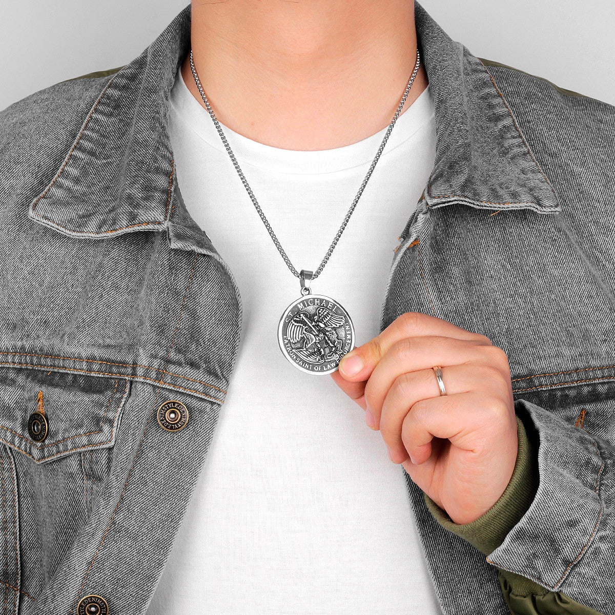 Archangel | No Fade Stainless Steel St Michael Spiritual Pendant Chain Necklace