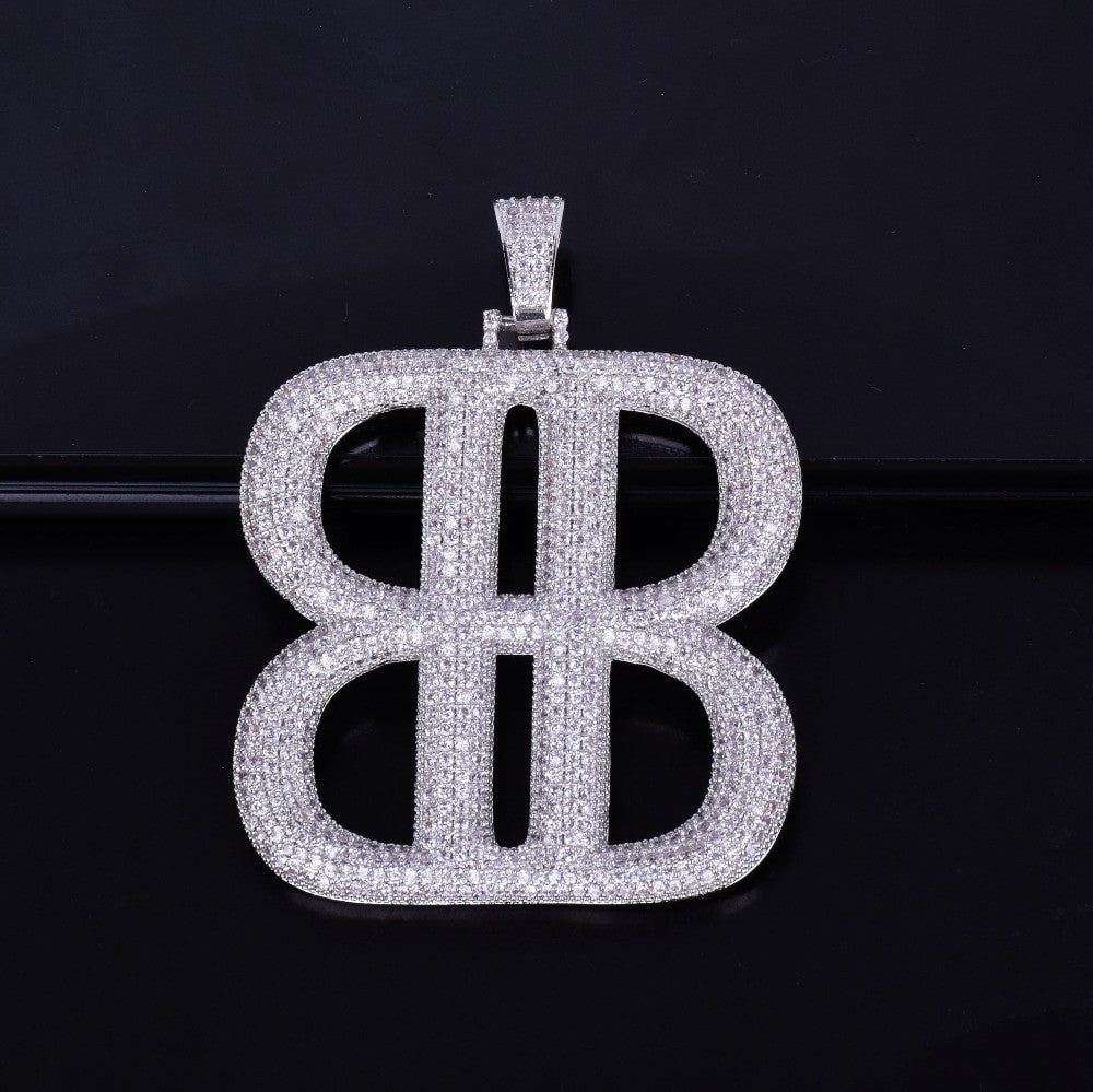 The Big B's Letter Lab Diamond Micro Pave Pendant Chain Necklace