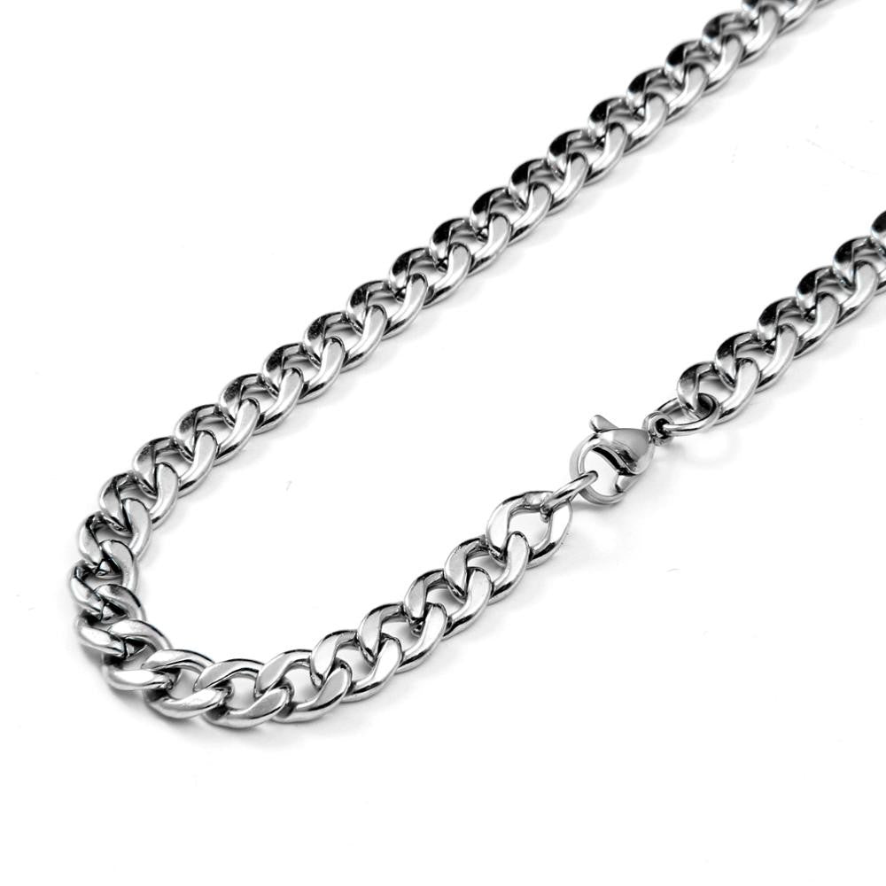 Mens No Fade Stainless Steel Hip Hop Cuban Link 20 Inch Chain Necklace