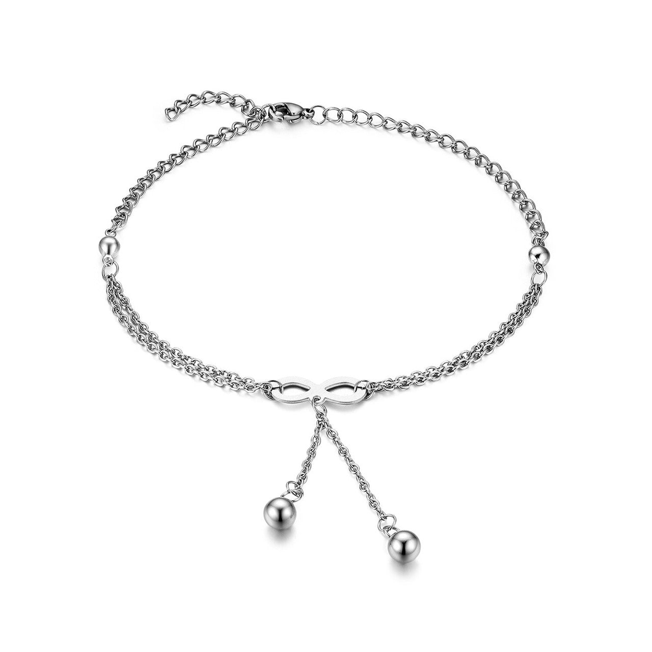 Ladies No Fade Stainless Steel Infinity High Fashion Bangle Chain Bracelets