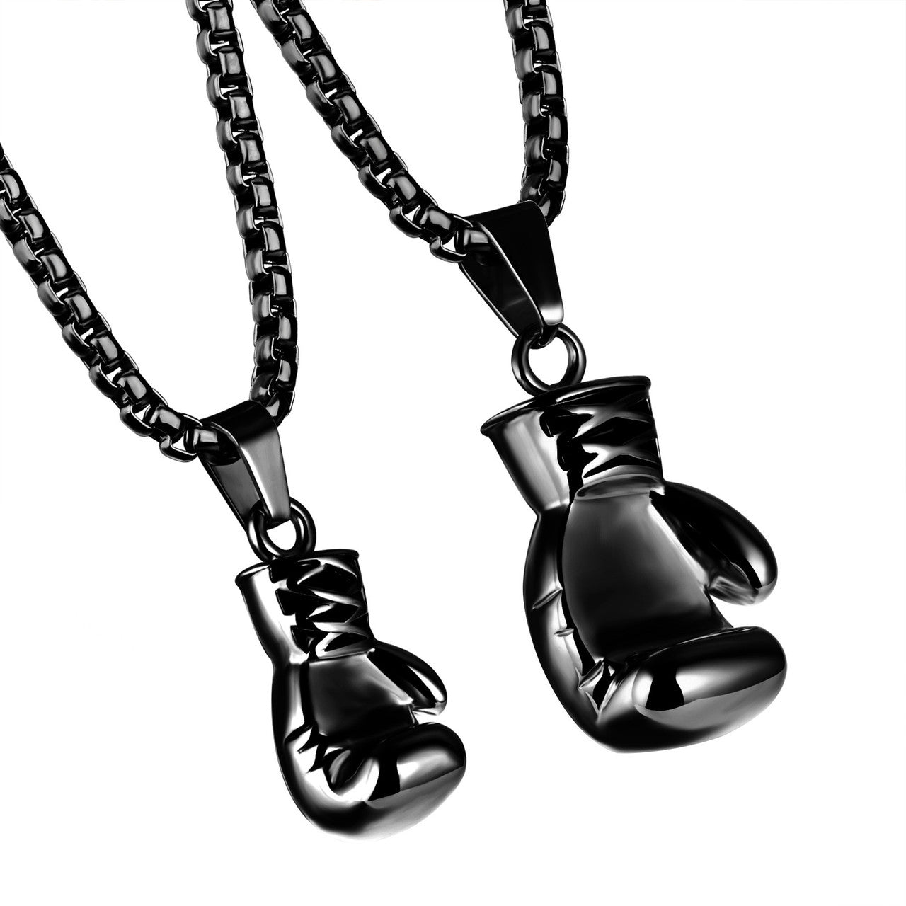 Couples Lovers No Fade Stainless Steel Boxing Gloves Hip Hop Workout Fit Pendants