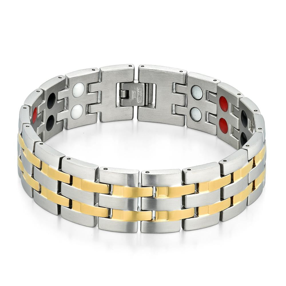 Mens Germanium No Fade Stainless Steel Magnetic High Fashion Bracelets