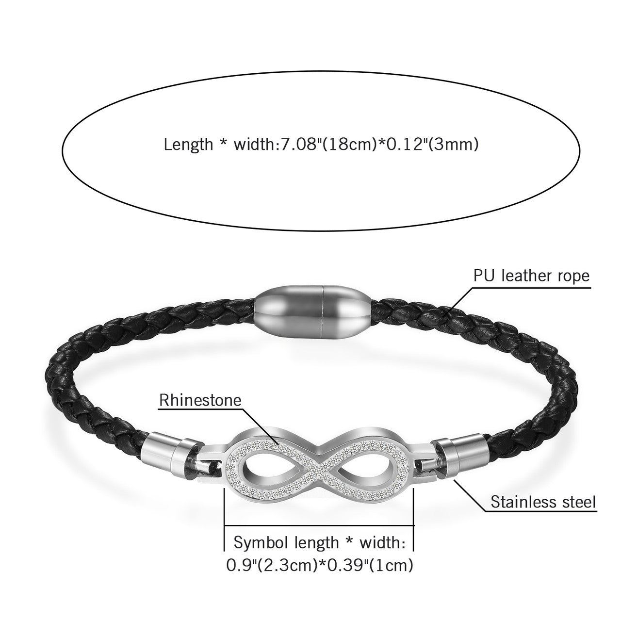 Leather Stainless Steel Cross Infinity Tree Of Life Cord Bracelets