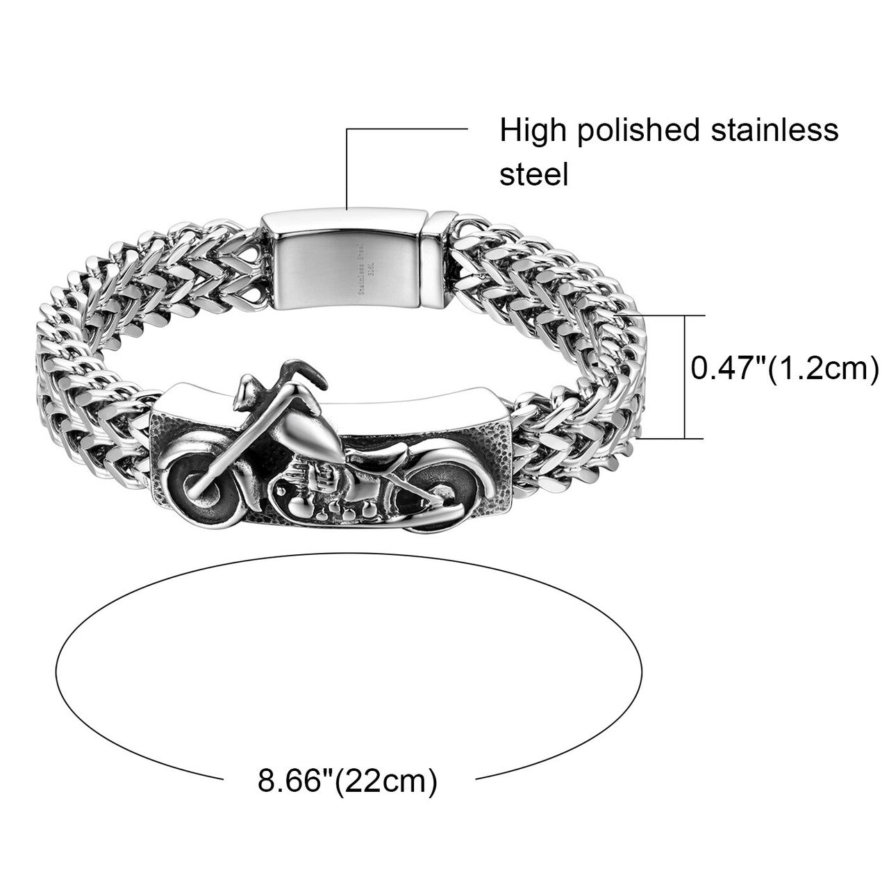 Mens No Fade Stainless Steel Chopper Motorcycle Street Wear Bracelets