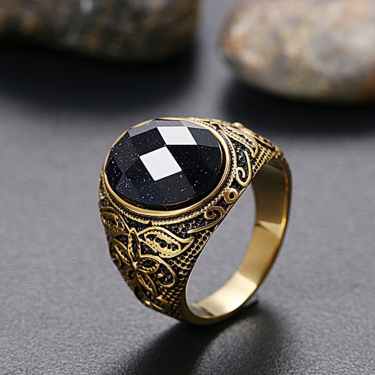 14k Gold Stainless Steel Eye Of Eternity Classic Bling Rings