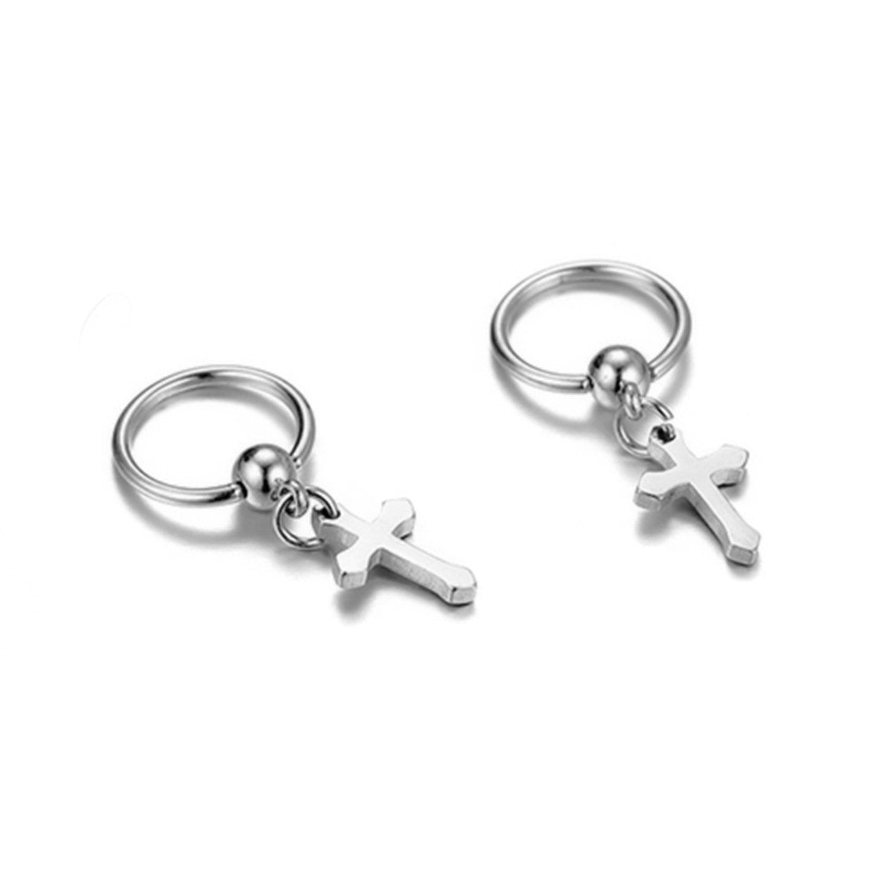 Gold Black Silver Colorful Hoop Cross Stainless Steel No Fade Earrings