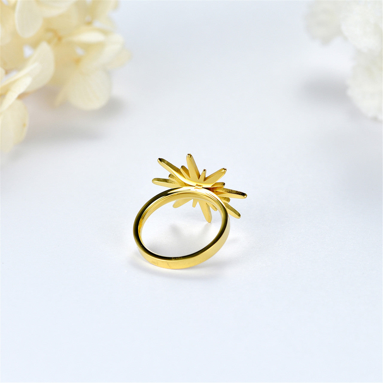 Ladies Radiant Sun Beauty No Fade 14k Over Stainless Steel Rings