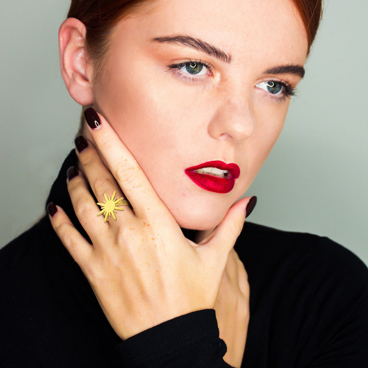 Ladies Radiant Sun Beauty No Fade 14k Over Stainless Steel Rings