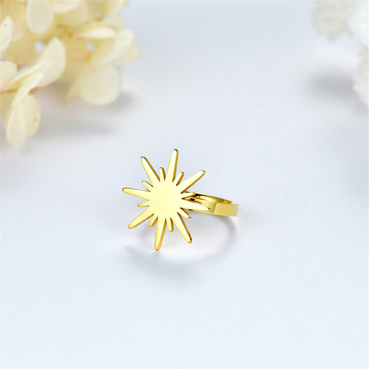 Ladies Radiant Sun Beauty No Fade 14k Over Stainless Steel Rings