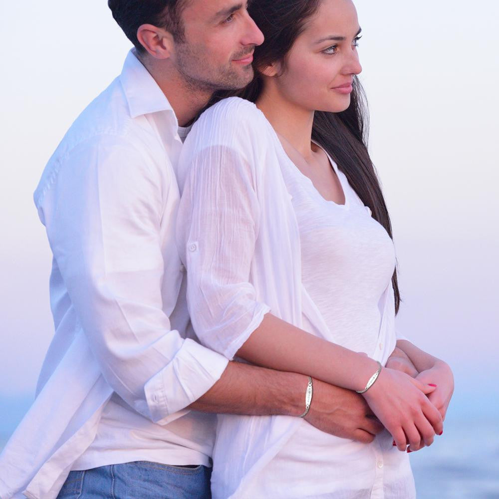 Couples No Fade Stainless Steel Promise ID His Queen Her King Bracelets