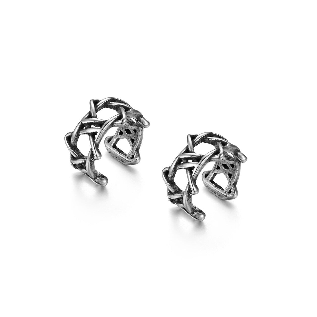 Unisex Hollow Vintage Look Non Pierced No Fade Stainless Steel Clip Earrings