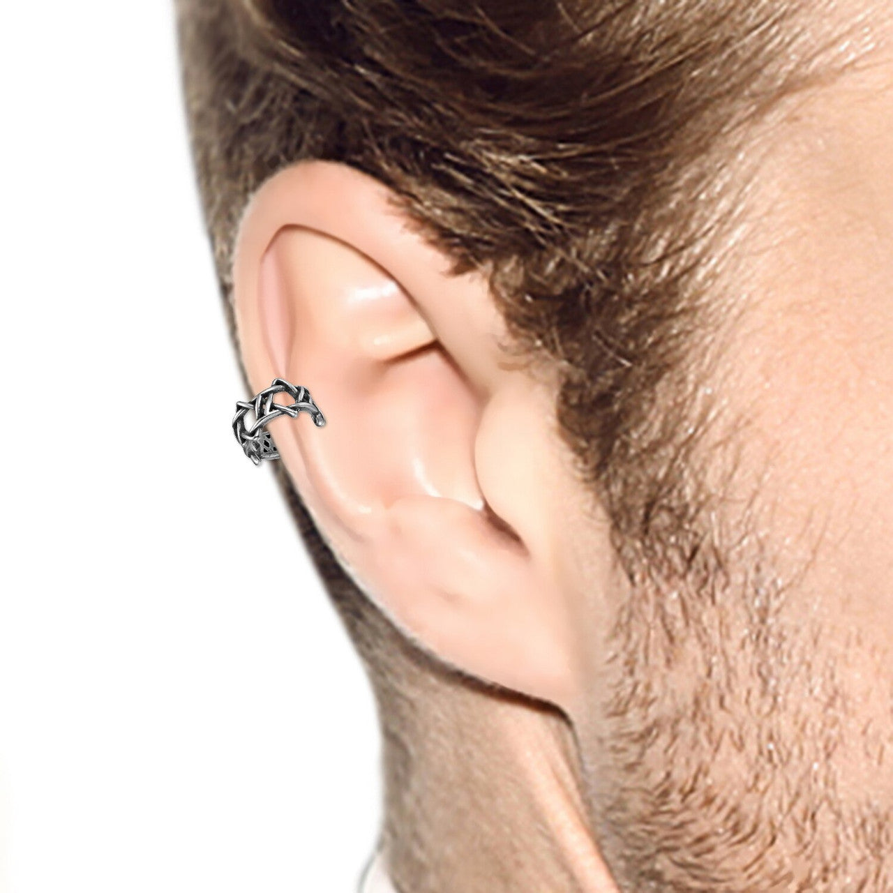 Unisex Hollow Vintage Look Non Pierced No Fade Stainless Steel Clip Earrings