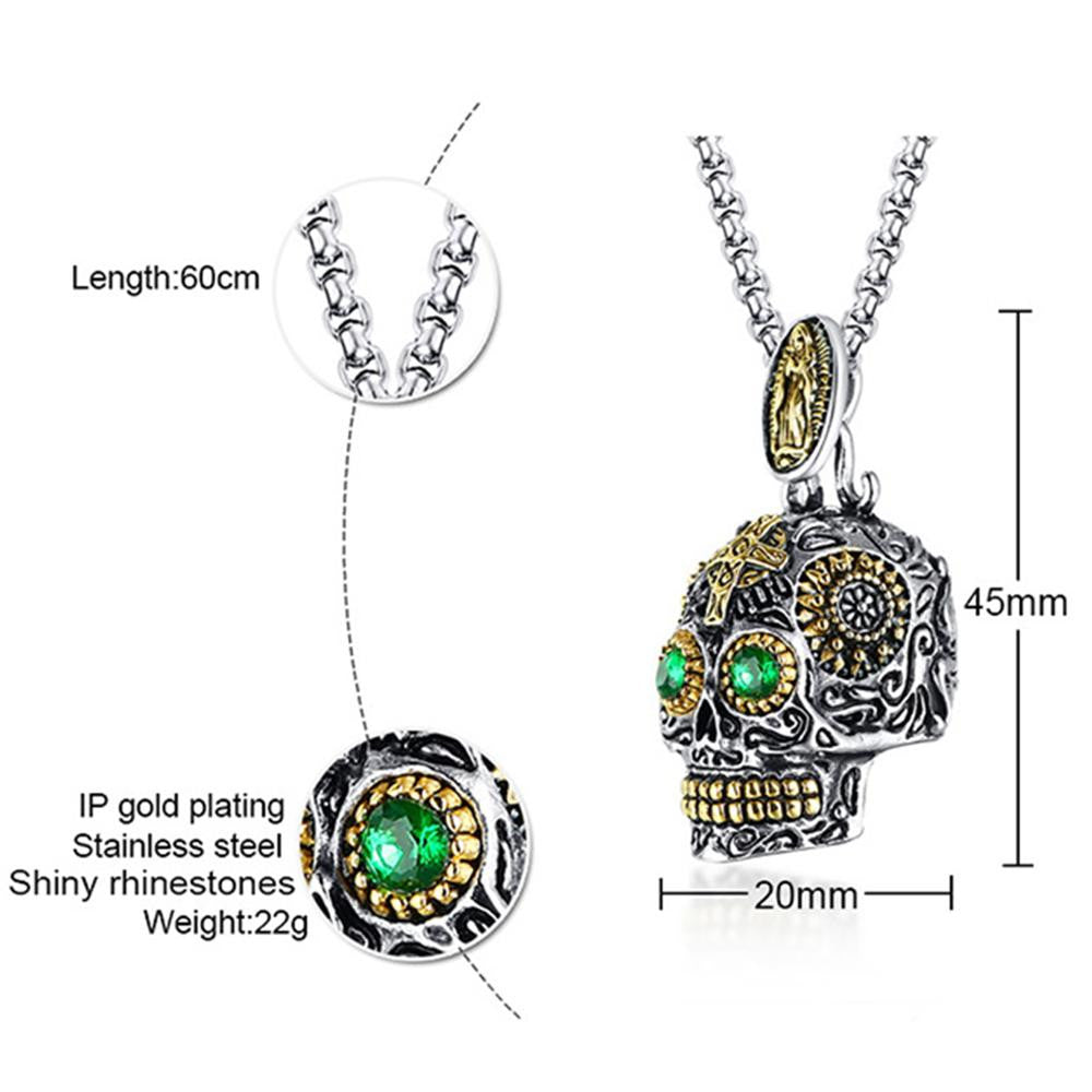 Mens Ancient Aztec No Fade Stainless Steel Hip Hop Pendant Chain Necklace