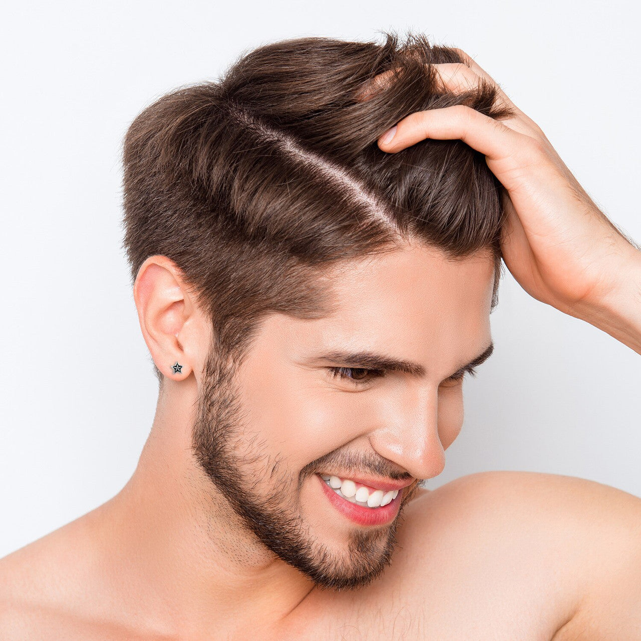 5 Pointed Super Star No Fade Stainless Steel Push Back Earrings