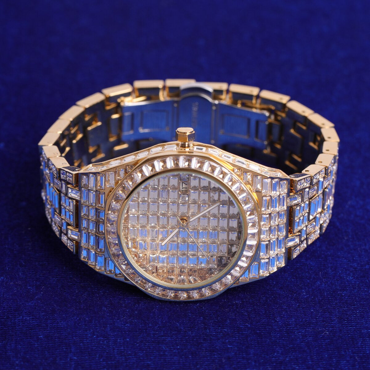 True Baguette Night Glow 14k Stainless Steel Flooded Ice Watch