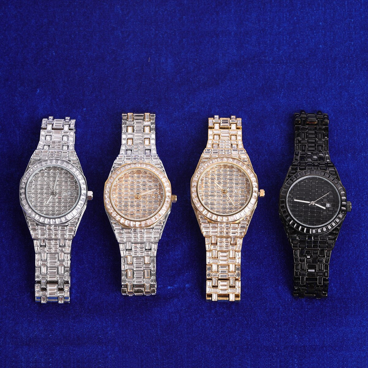 True Baguette Night Glow 14k Stainless Steel Flooded Ice Watch