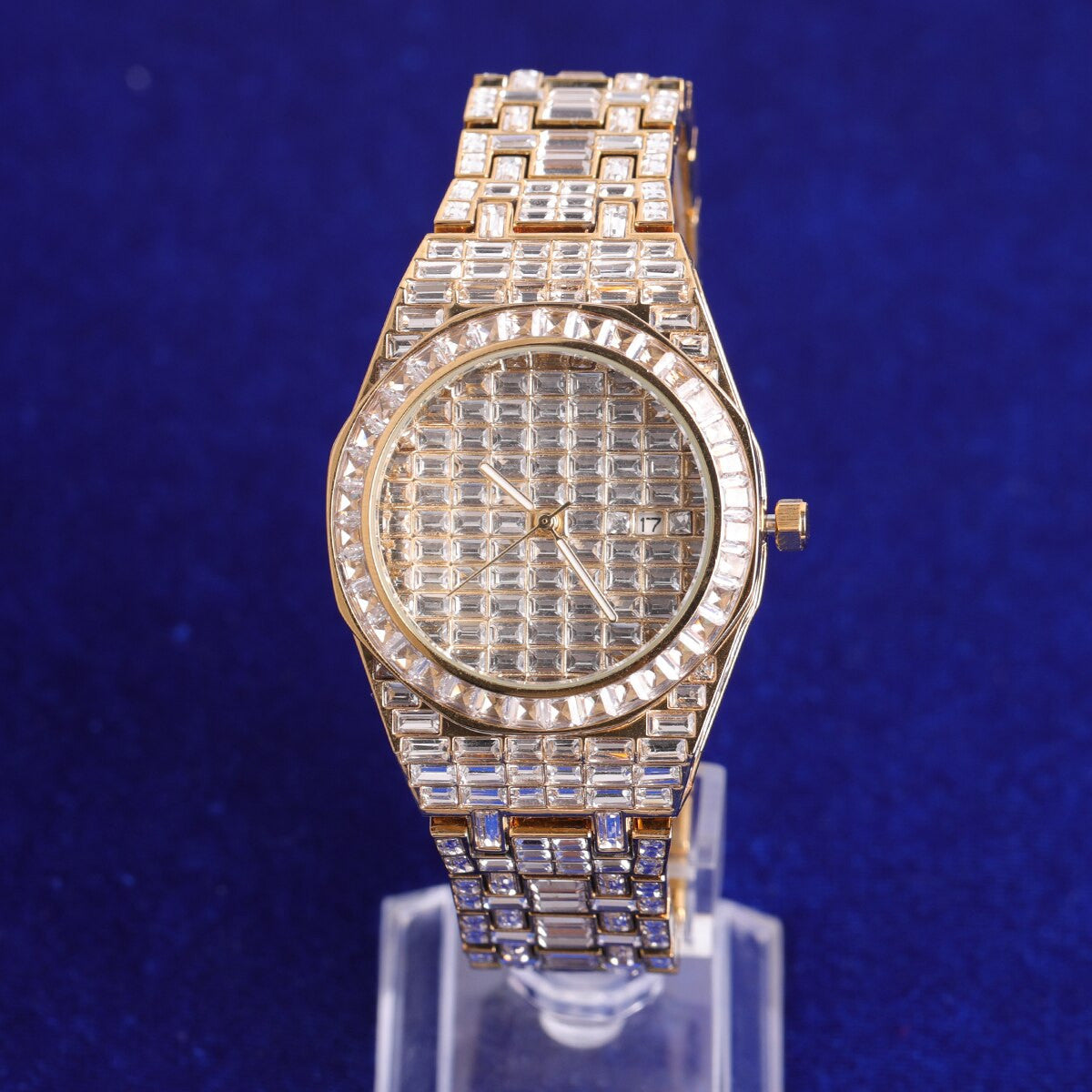 True Baguette Night Glow 14k Stainless Steel Flooded Ice Watch