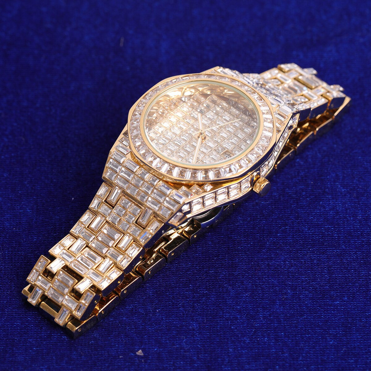 True Baguette Night Glow 14k Stainless Steel Flooded Ice Watch