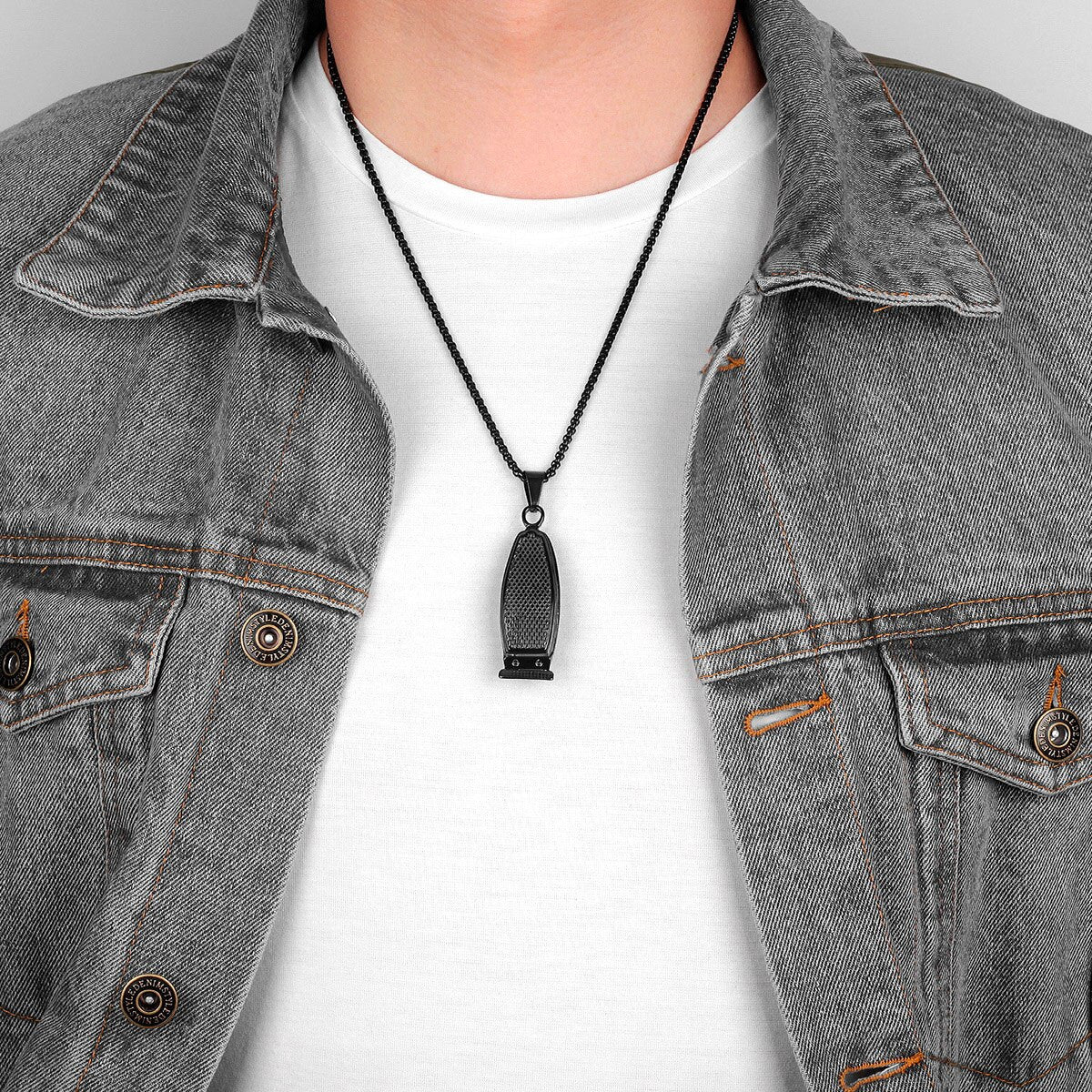 14k Gold Black Silver over No Fade Stainless Steel Barber Clippers Shaver Pendant Chains