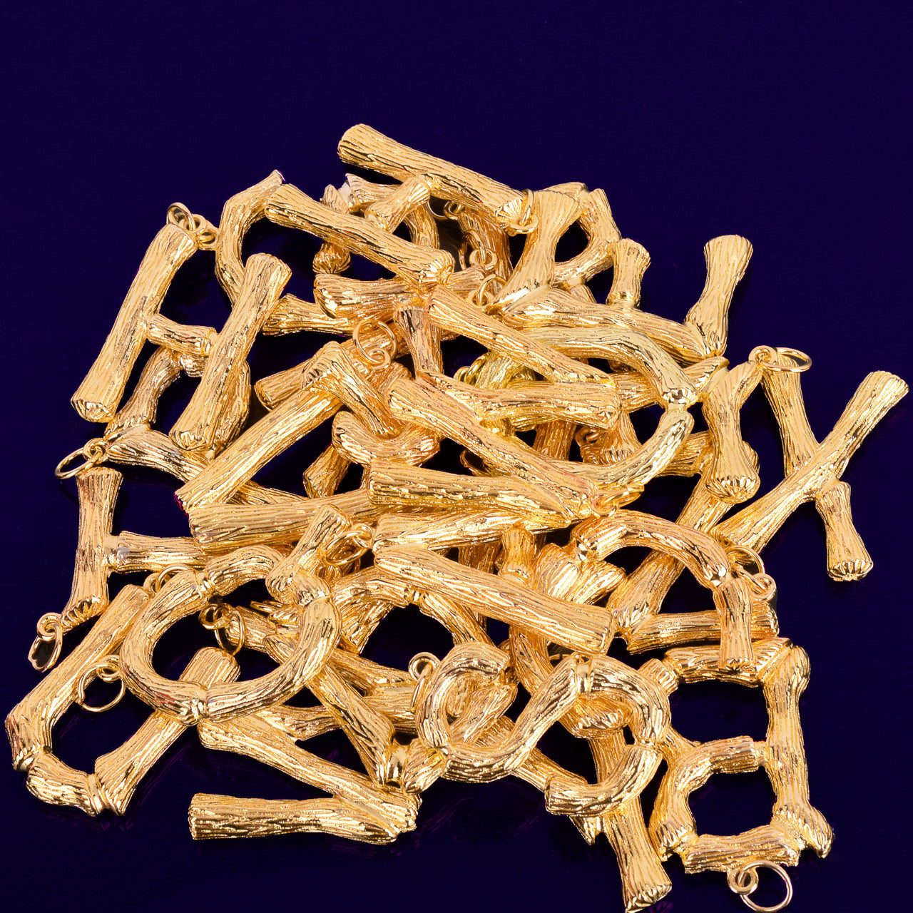 18k Gold Silver Bamboo Letters Hip Hop Initial Chains Pendant Neckalces