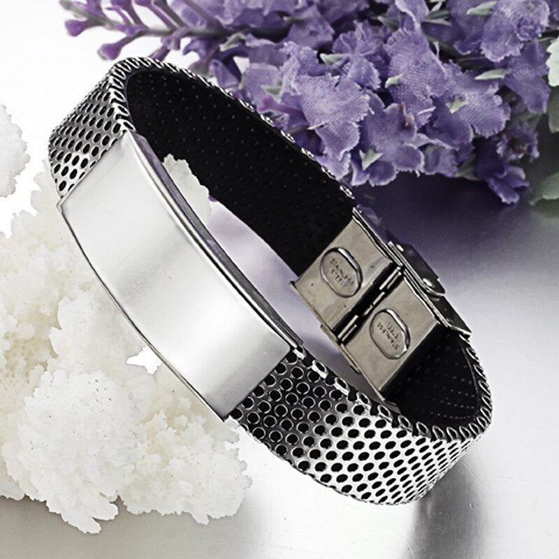 Men's High Fashion Genuine Leather No Fade Stainless Steel Street Wear Casual Bracelets