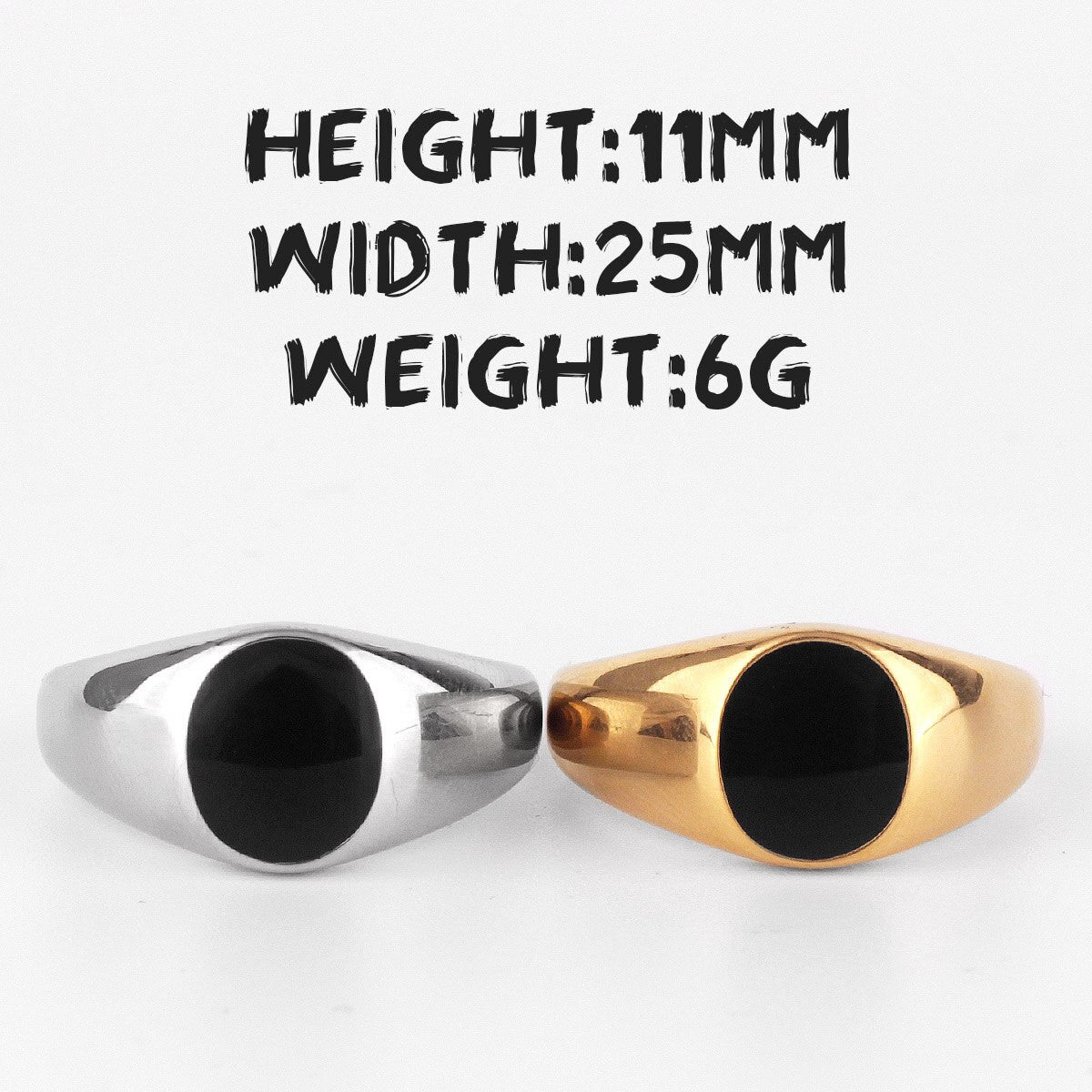Mens Simple Classic 14k Gold Stainless Steel Pinky Style Luxury Rings