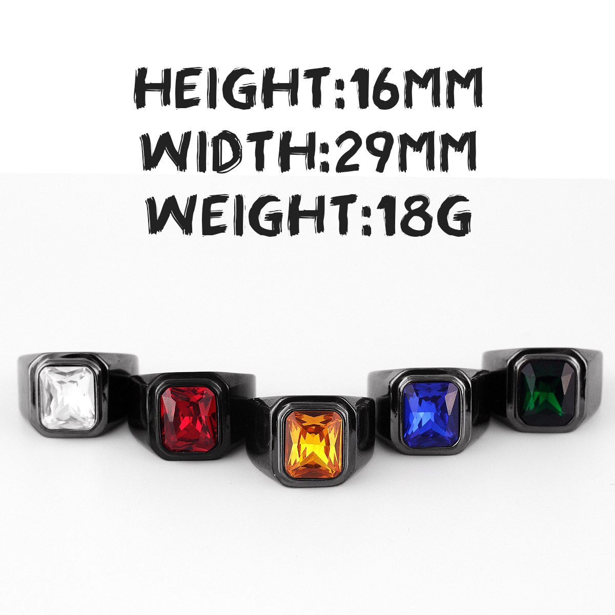 Mens Black No Fade Stainless Steel Simulate Diamond Classic Luxury Rings