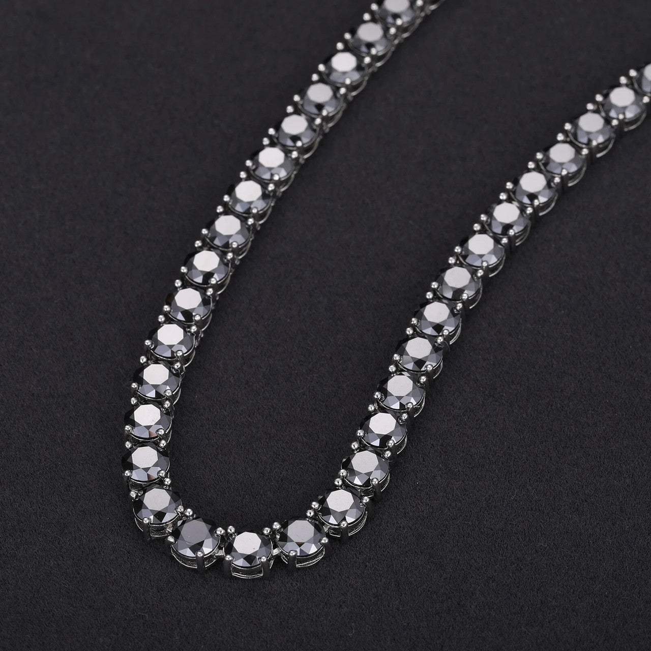 Genuine VVS Black Diamond Solid 925 Silver Black iced Blinged Out Tennis Bracelets & Chains
