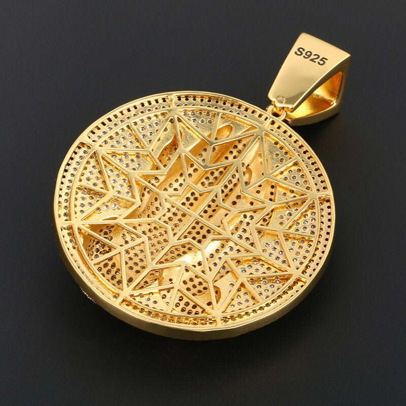 Mens Iced Out Solid 925 Sterling Silver Hip Hop Prayer Hand Iced Blinged Out Pendant